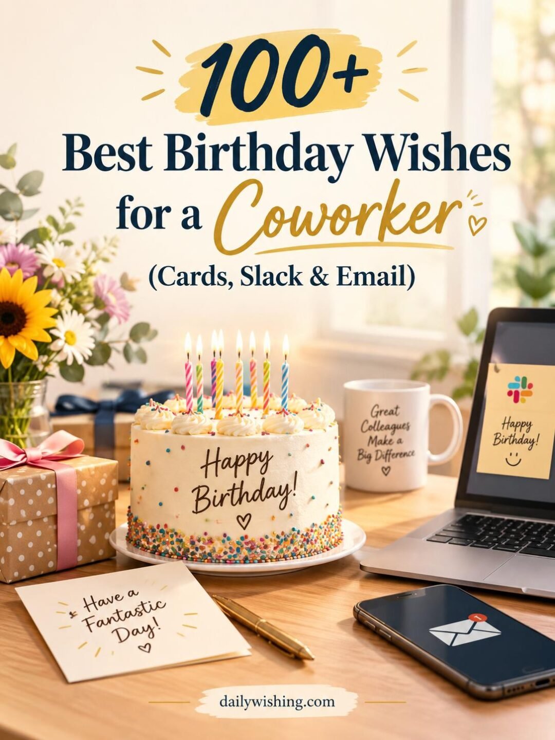 100+ Best Birthday Wishes for a Coworker (Cards, Slack & Email)